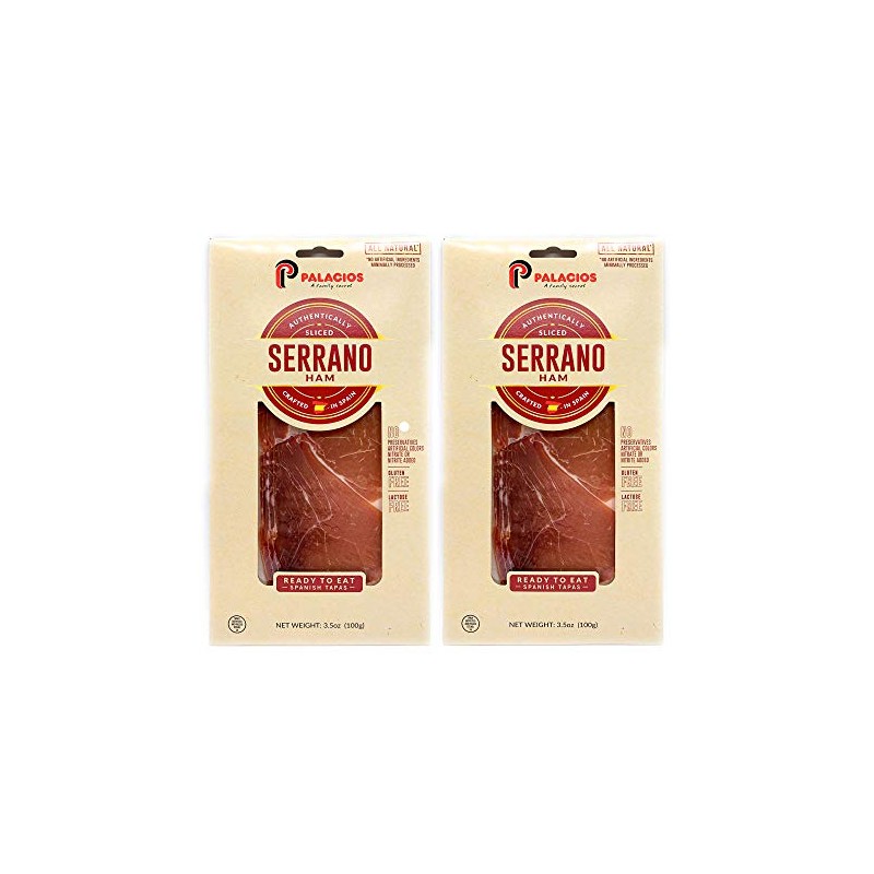 Serrano Ham All Natural 3.5oz by Palacios (2 Pack)
