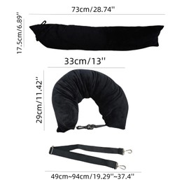 LONG XIN SERIES 2PCS Stuffable Travel Neck Pillow Velvet Storage Bag Multifunctional Rest Cushion for Trains Sleeping Airplane Car Road Trips Clothes Storage