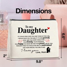 UPNEGE Makeup Bag Daughter Gifts from Mom, Gifts for Daughter Cosmetic Bag Zipper Makeup Pouch Gift for Christmas Birthday Graduation