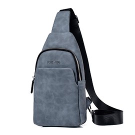FSD.WG Leather Crossbody Bag Large Capacity Can Be Worn on Both Sides Waterproof Popular Brand [Authentic Product], blue a, L