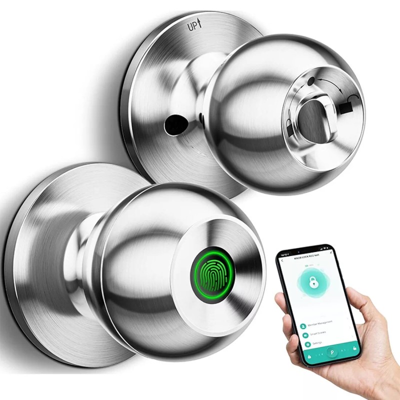 Smart Fingerprint Door Lock, Bluetooth and Tuya App Integration Keyless,