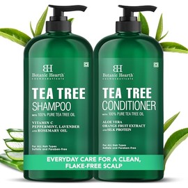 Botanic Hearth Juego De Champú Y Acondicionador De Árbol De Té, Con Aceite De Árbol De Té Para Cuero Cabelludo Seco Y Picazón, Sin Sulfato, Sin Parabenos - 16 Onzas Cada Uno