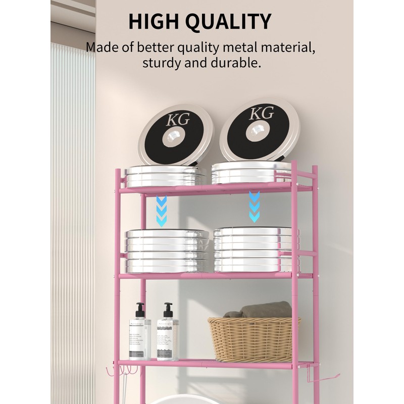 GloTika 3-Tier Over The Toilet Storage, Space Saver Metal Bathroom