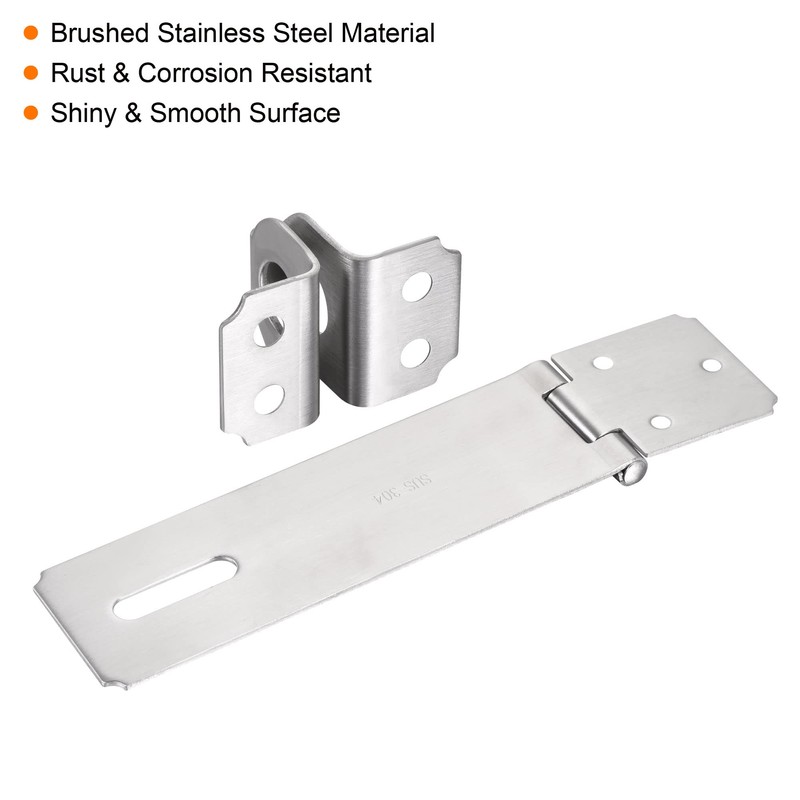 MECCANIXITY 6 Inch Stainless Steel Thick Door Latch Hasp Lock
