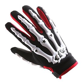 Youth Motocross Gloves Motorcycle BMX MX ATV Dirt Bike Bicycle Skeleton Cycling Kids Gloves White