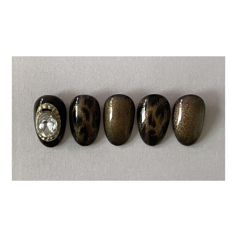 ⭐️ [Gold Leopard Nail Tip] Parts can be added ⭐️