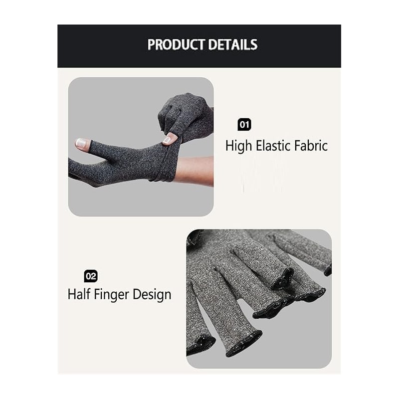 Worzwin Premium Bamboo Gloves, Compression Bamboo Arthritis Gloves for Women,
