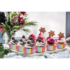 Cupcake Wrapper Regenbogen Papier Fällen Liners Muffin Backförmchen für Dessert Hochzeit Geburtstag Party 200 Stück