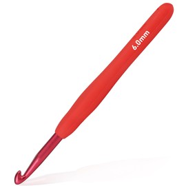 6mm Crochet Hook, Supers Smooth 6 mm Ergonomic Crochet Hooks for Beginner, Comfort for Arthritic, 1 Pack
