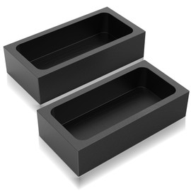 MMasters 1kg-2 Pieces Premium Graphite Ingot Mold for Metal Casting - High-Purity Material for Gold, Silver, Aluminum, Copper, and Brass - Heat Resistant up to 1800℃/3272℉