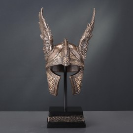 Veronese Design 9 1/2 Inch Norse Winged Helmet of Odin Cold Cast Resin Brozne Finish Sculpture Viking Home Decor Collectibles