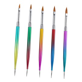 SAFIGLE 5PCS Gradient Double Ended Nail Art Pens Set Durable Point Drill Dotting Tools for DIY Manicure Lightweight Design for Creative Nail Decoration