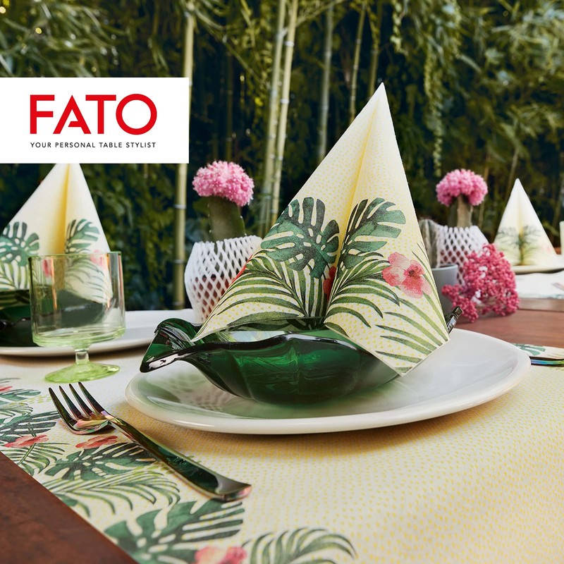 Fato - Trockene Papierservietten, Airlaid, Textileffekt, Packung mit 50 Servietten,