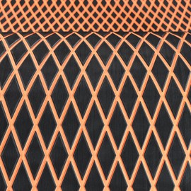 KT GuoMei 94.5"X43.31" Diamond Pattern EVA Self-Adhesive Boat Decking Boat Flooring Non-Skid mat for Decorate Yacht Pool etc (Diamond Patterns, Black and Orange, 94.5"X43.31")