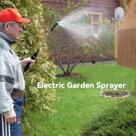 TOOVEM Electric Garden Sprayer Battery Powered Watering Wand w/ 10ft Water Hose