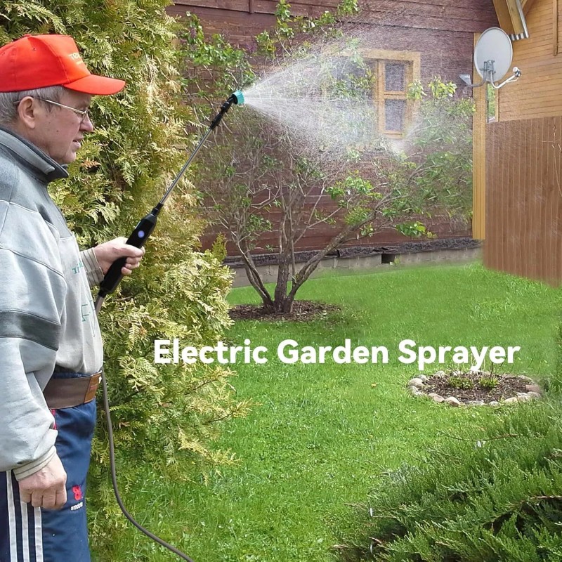 TOOVEM Electric Garden Sprayer Battery Powered Watering Wand w/ 10ft