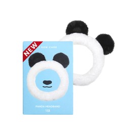 I DEW CARE Face Wash Headband - Panda Headband | Adorable Design, Perfect for Washing Face, Cleansing, Bath, Skincare, Makeup and Spa, 100% Microfiber, Black and White, Non Slip, Reusable, 1 Count