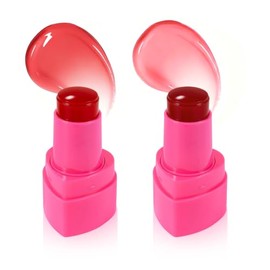 2 unidades de palitos de gelatina para mejillas, gel de agua refrescante, tinte hidratante ligero para labios y mejillas, de larga duración, libre de 