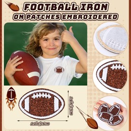 AUGSUN 30pcs Glitter Football Iron On Patches Embroidered Sew On Applique Repair Patch DIY Crafts for Clothing Jacket Jeans Pants Dress Backpack Hat