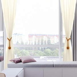 aoozleny Curtain Tiebacks 2 Pack, Curtain Ties, Curtain Holdbacks, Handwoven Cotton String Tie Ball for Curtains Pull Backs, Drapery Tiebacks, Curtain Rope Tiebacks (Brown)