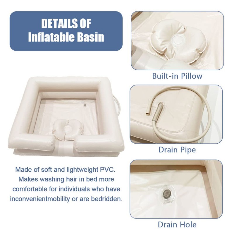 GBH-MED Bedside Inflatable Shampoo Basin Set - Bedridden Hair Washing