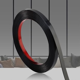 QDYMXUN Moldura de PVC de color Negro brillante para despegar y pegar, tira flexible para decoración de pared para marco de espejo, gabinete, bordes y