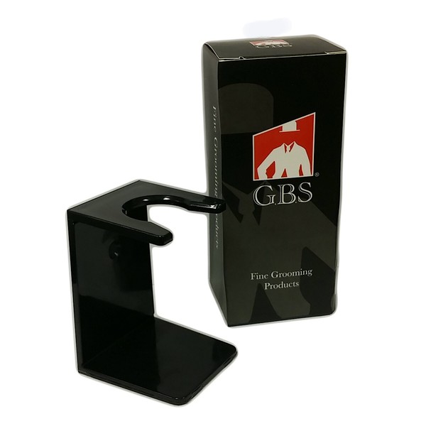 G.B.S Black Acrylic Shaving Brush Drip Stand- Prolongs Your Brush Life- Durable Material Perfect Accessory (Clean, Dry & Fresh) Attractive Stand, Compatible with Brushes 19 mm Knot to 26 (Black)