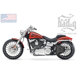 BAD&G CUSTOMS Harley Softail Hardtail LEFT Side BLACK SOLO BAG Leather - SHL01 BAD&G CustomS