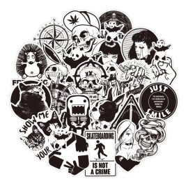Blanco Y Negro Aesthetic Gótico 50 Calcomanias Stickers Pvc