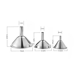 GYWHOOFT Metal Funnels,3 PCS Small Stainless Steel Kitchen Funnels,Food Grade Metal Funnels, for Transferring Liquid, Fluid, Cooking Oil, Jam, Powde(2.95" /2.16" / 1.77")