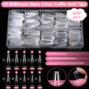 600PCS Clear Coffin Nail Tips Set Qinzave Clear Acrylic Nail