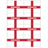 Worcester England Flag Rectangular Matt Paper Stickers A4 Sheet of