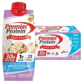 Premier Protein Shake, Cookie Dough, 30g Protein 1g Sugar 24 Vitamins Minerals Nutrients to Support Immune Health, 11 fl oz (Pack of 18)