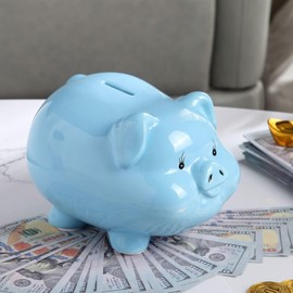 Ceramics Pig Piggy Bank for Boys,Money Bank for Adults,Gilrs Alcancias De Dinero para Adultos Niños,Coin Bank,Modern Home Decor Living Room