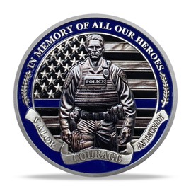 U.S. Police Challenge Coin Thin Blue Line Police Cemetery Law Enforcement Challenge Coin K9 Thank You for Your Service Gifts for Police Officer