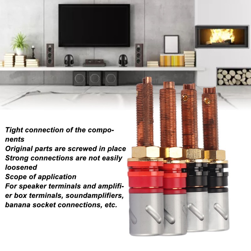 4pc Speaker Banana Plugs Connector Professional 4mm Pure Copper Heavy