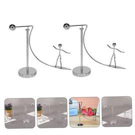 2pcs Office Metal Ornament Toys Decor Tumblers Tumbler for Toy Balance Desktop Ornament Office Ornament Surfing Balance Toy Stainless Steel Mini Man