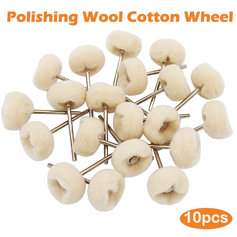 Wool Felt Polishing Buffing Wheel, 10Pcs Grinder Brush with 3mm