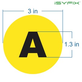 iSYFIX Yellow Vinyl Letters Stickers - 3 inch Self-Adhesive, A to Z, 4 of Each Letter - Decal for Indoor & Outdoor, for Inventory, Storage, Organizing, Alphabet for Boxes, Toolbox, Lockers & More