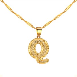 Clepsidra® Collar de mujer con letra inicial A-Z. Collar de acero inoxidable para damas, accesorios para mujer elegantes y resistentes, joyeria moderna y regalos para bodas, aniversarios. Necklace