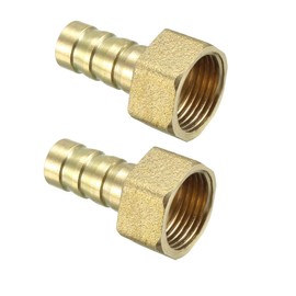 sourcing map Brass Barb Hose Fitting Connector Adapter 10mm Barbed x 3/8 PT Female Pipe 2pcs