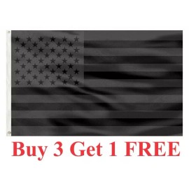 843 trading 3x5FT All Black American Flag US Black Flag Tactical Decor Blackout USA.