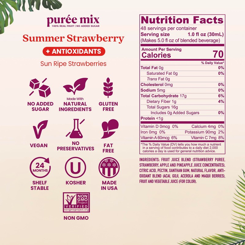 Smartfruit Summer Strawberry + Antioxidants – 100% Real Fruit Purée