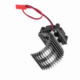 SOULONG RC Motor Heat Sink Aluminum Alloy Cooling Fan for 540/550 Motors 1/10 Scale Electric Car with 5V Fan for HSP Redcat AXAIL SCX10 Tamiya CC01 (Black)