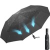 Mustarpicking Windproof Travel Umbrella, Automatic Umbrellas for Rain, Compact Umbrella,