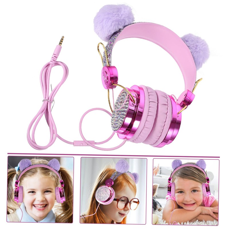 OSALADI Child Headset Boys and Girls Cartoon Headphones Long for