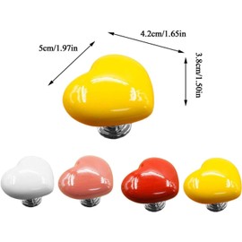 Sluswallow 1Pcs Red Love Heart Toilet Button, New Creative Love Heart Shaped Toilet Push Button Flush Replacement, No Need to Punch Holes Drawer Knobs Door Handle Decor for Home Toilet Seats