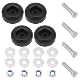 4pcs Trailer Ramp Door Rubber Bumpers, 2.5in Round Bump Truck Cargo Stops with Screws Nuts Spacers, Rubber Pads for Shock Absorption Replacement Parts Accessories