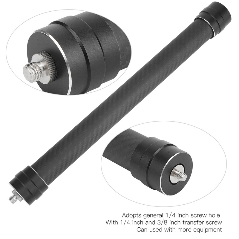 Black Carbon Fiber Lightweight Triaxial Stabilizer Extension Rod 35cm Lengthen