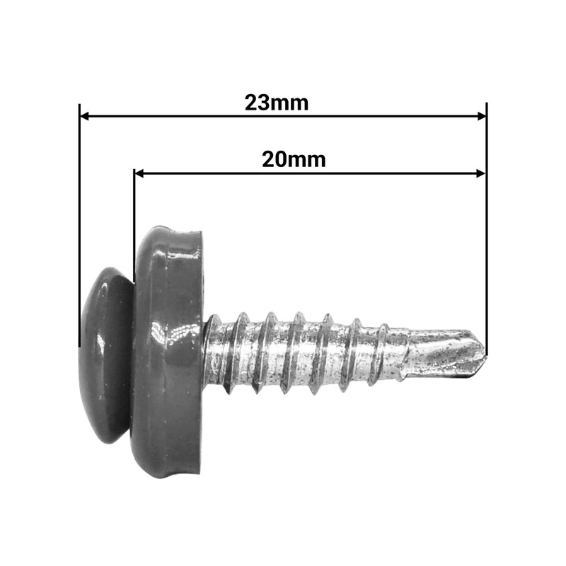 SKIR'CO (40 Pieces) Roofing Screws 4.8 x 20 mm Painted